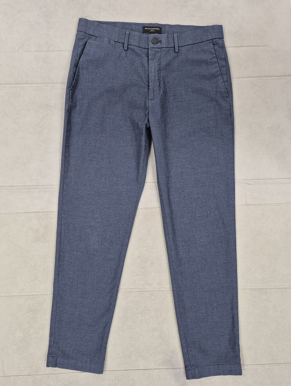 Banana Republic Core Temp Chino pants men's 33x32 Blue Heather Slim Fit stretch